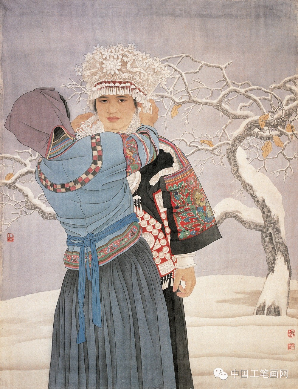 少数民族题材工笔人物画精选(54幅)