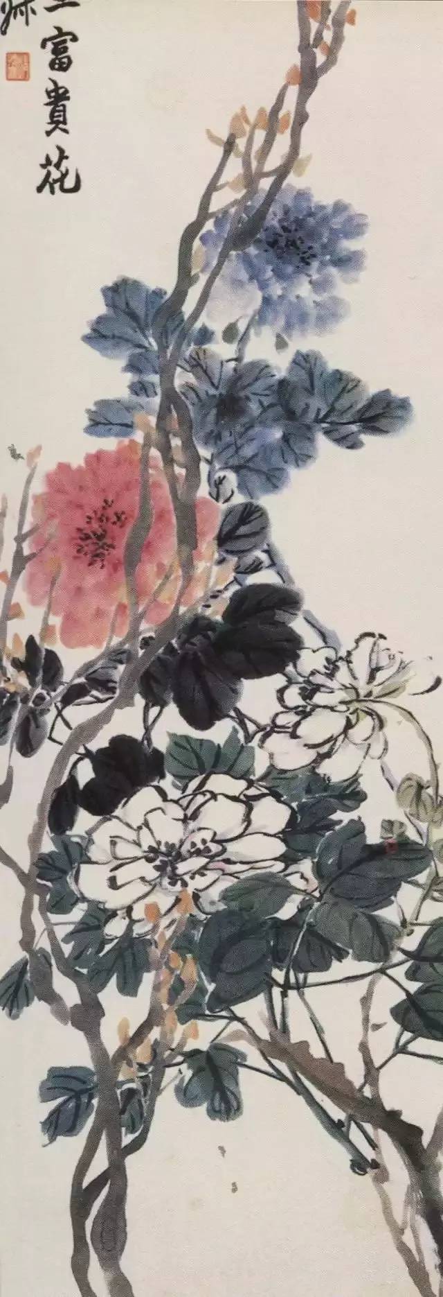 清 赵之谦 双色牡丹