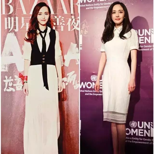 杨幂穿裙子超漂亮,穿衬衫牛仔却没唐嫣好看!