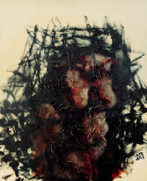 周春芽 红色山石系列-人体