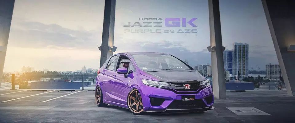 泰国新飞度改装案例:honda jazz gk purple