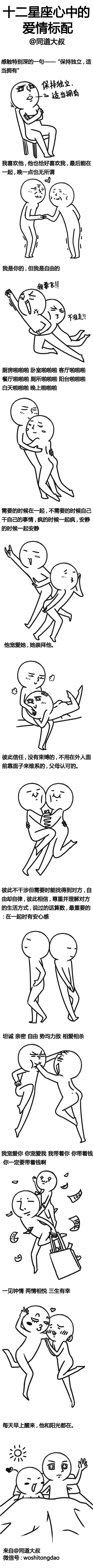 十二星座心中的爱情标配都是浮云 真正的爱情“坦诚亲密自由相爱相杀”