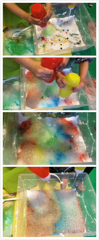 【科学】玩转小苏打：人造雪--冰激凌过家家--彩色发泡试验