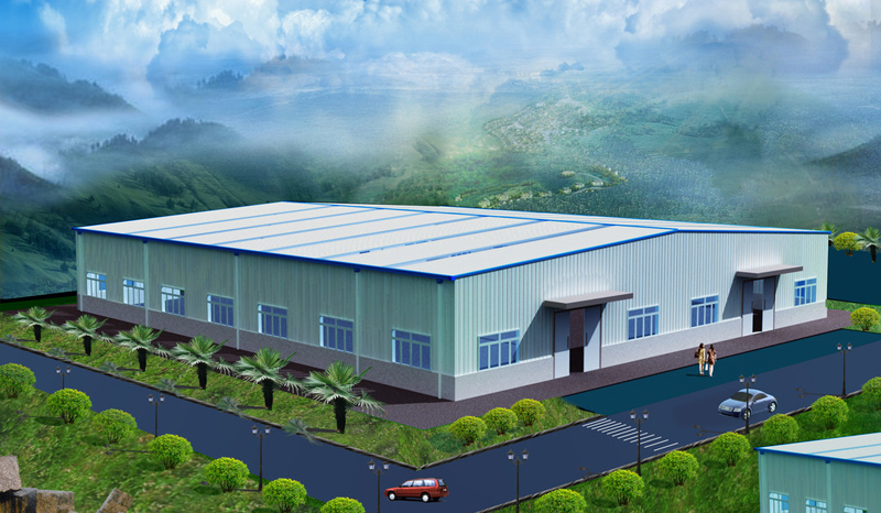 燕赵蓝天钢结构厂房效果图