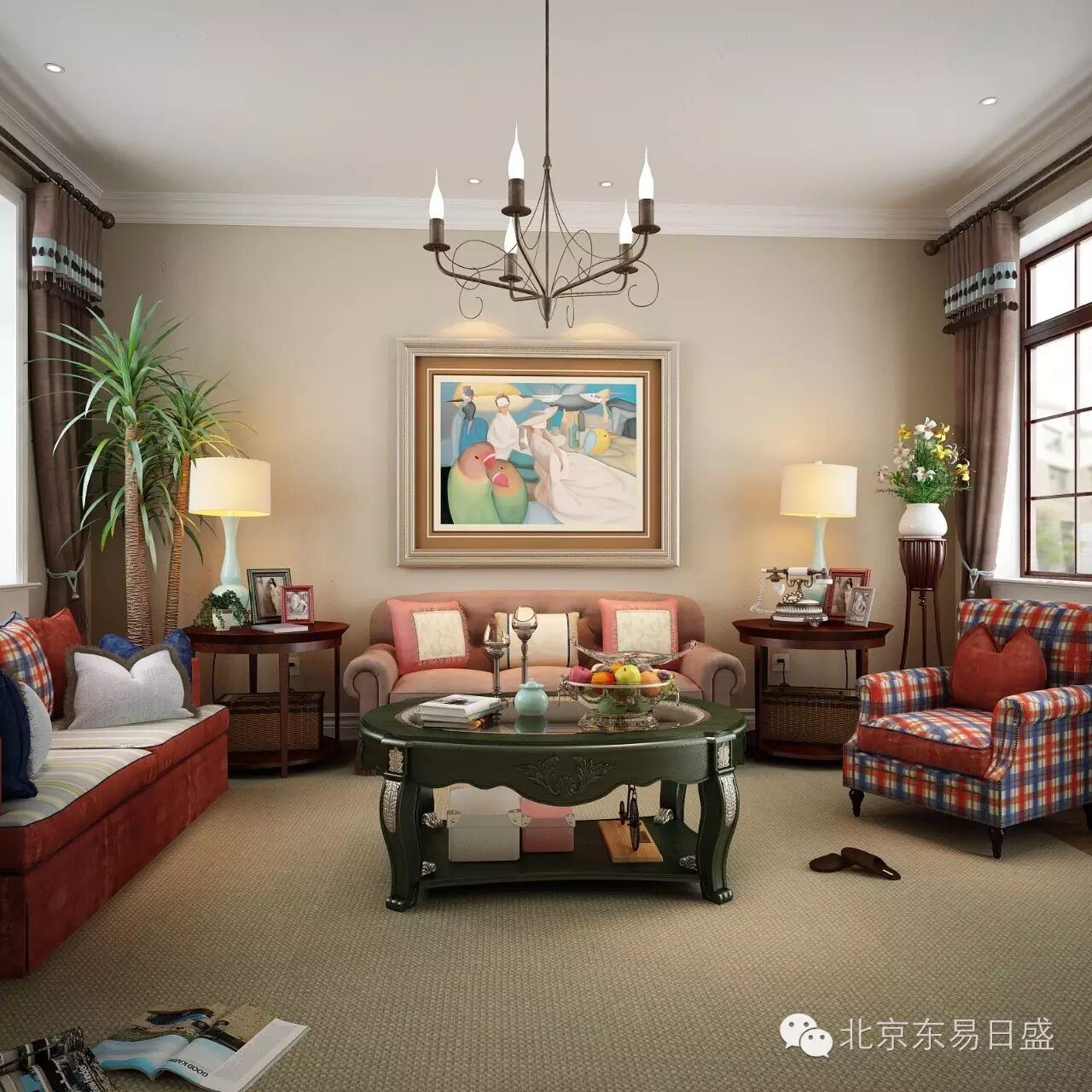 北京总部旗舰店-沙发摆放效果图一