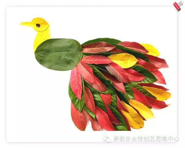 儿童树叶贴画,简单易懂