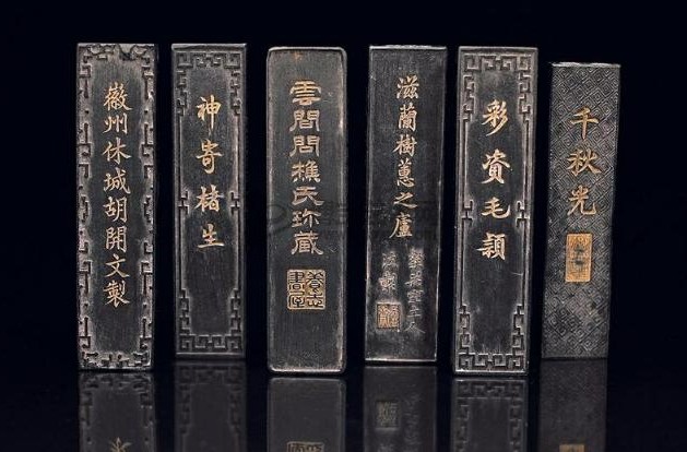 玄勝堂監製 昭和四十年 鶴 天 丸墨 古墨 書画墨 書道 中国墨 青墨