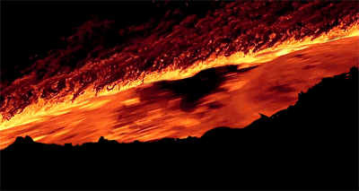 高温 火山熔岩石烫熟的!