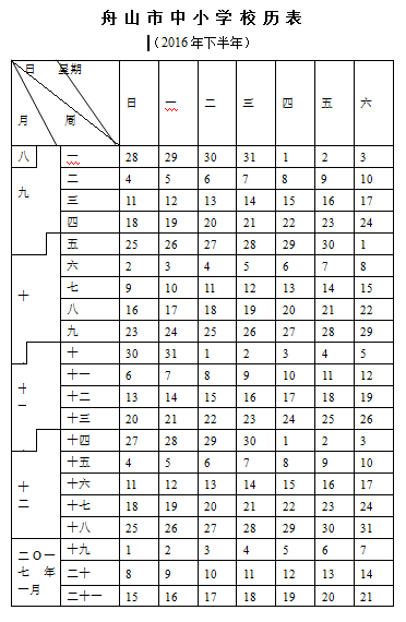 再上47天课就该放寒假了!@舟山同学们,校历赶紧看