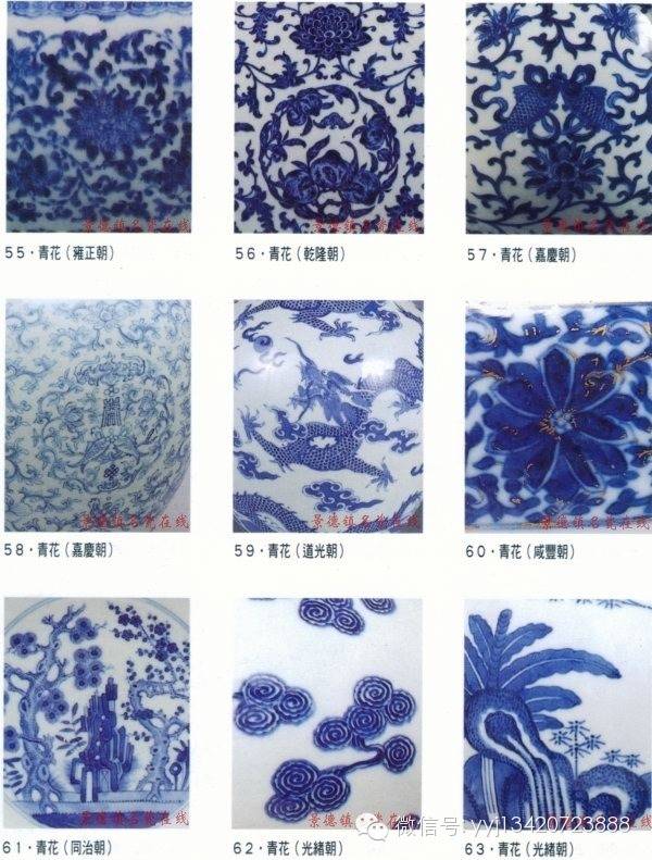 [转载]清朝历代青花发色图案对比图