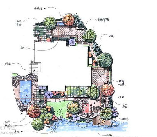 【亚当手绘】每天分享——优质庭院景观设计方案平面图