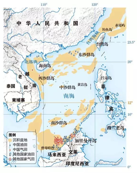 南海油气资源示意图