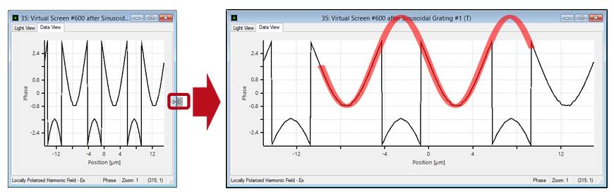 VirtualLab运用：线性正弦光栅的的近场和效率分析的图3