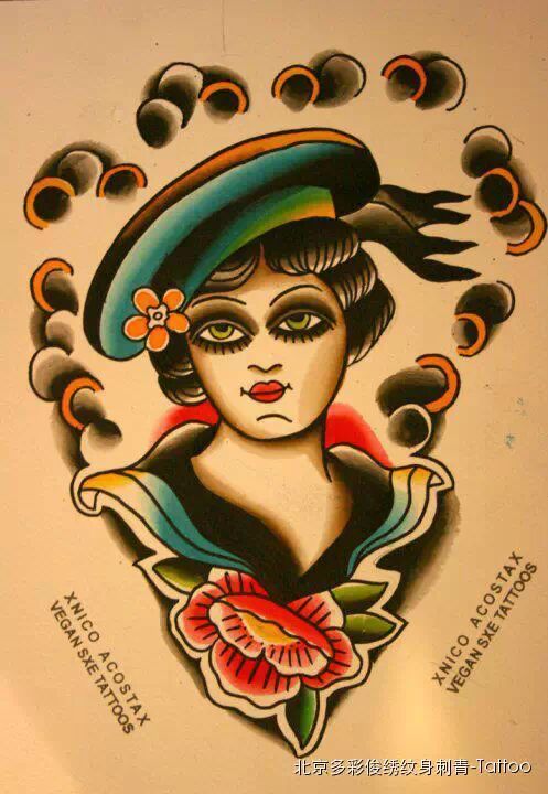 传统school纹身图案寓意与象征