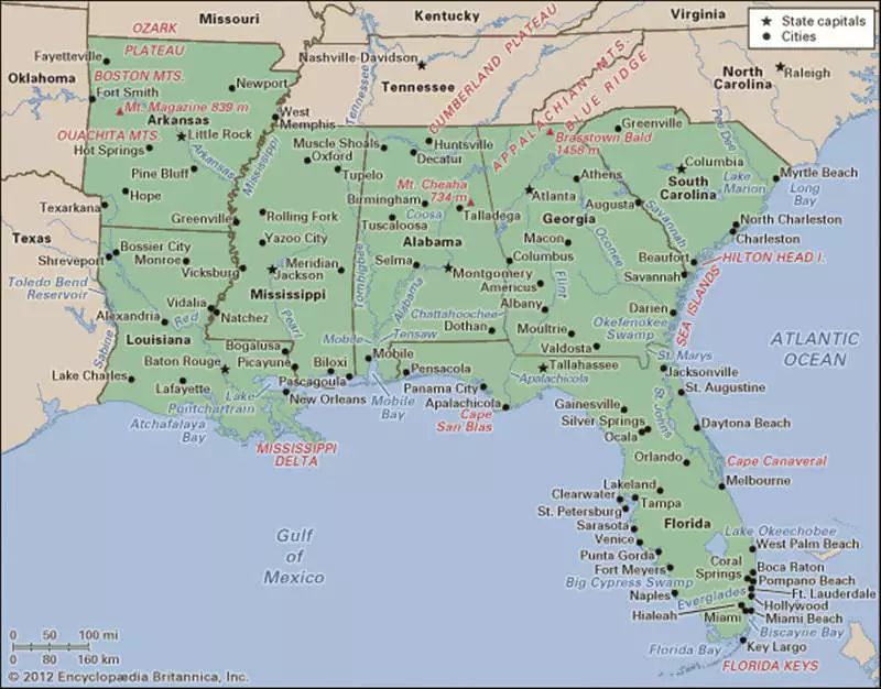 the "deep south"