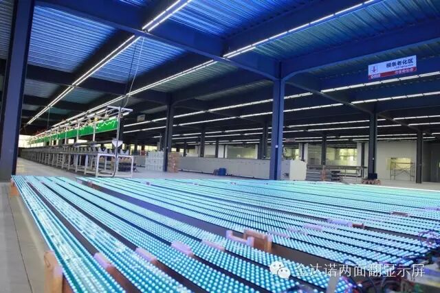 四川卫视报道金达诺两面翻显示屏正式在绵阳投产下线