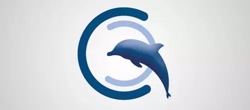 今天分享海豚元素的logo设计,大多是一海豚跳跃时优美的弧线为创意