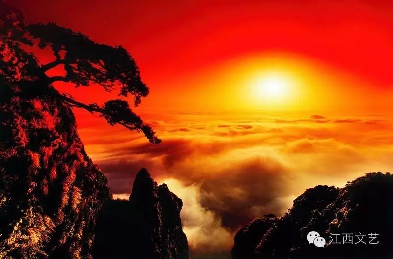 《庐山松日出》