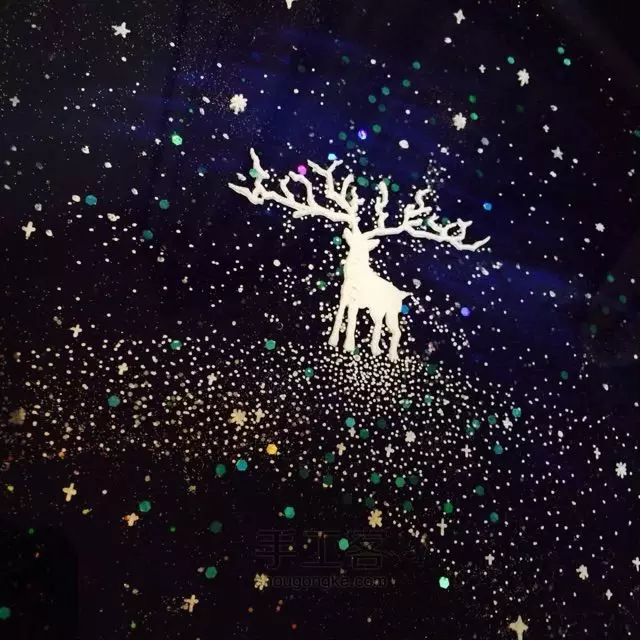 水晶滴胶画-星空白鹿
