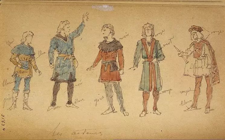 19世纪为莎士比亚戏剧设计的 服装草图