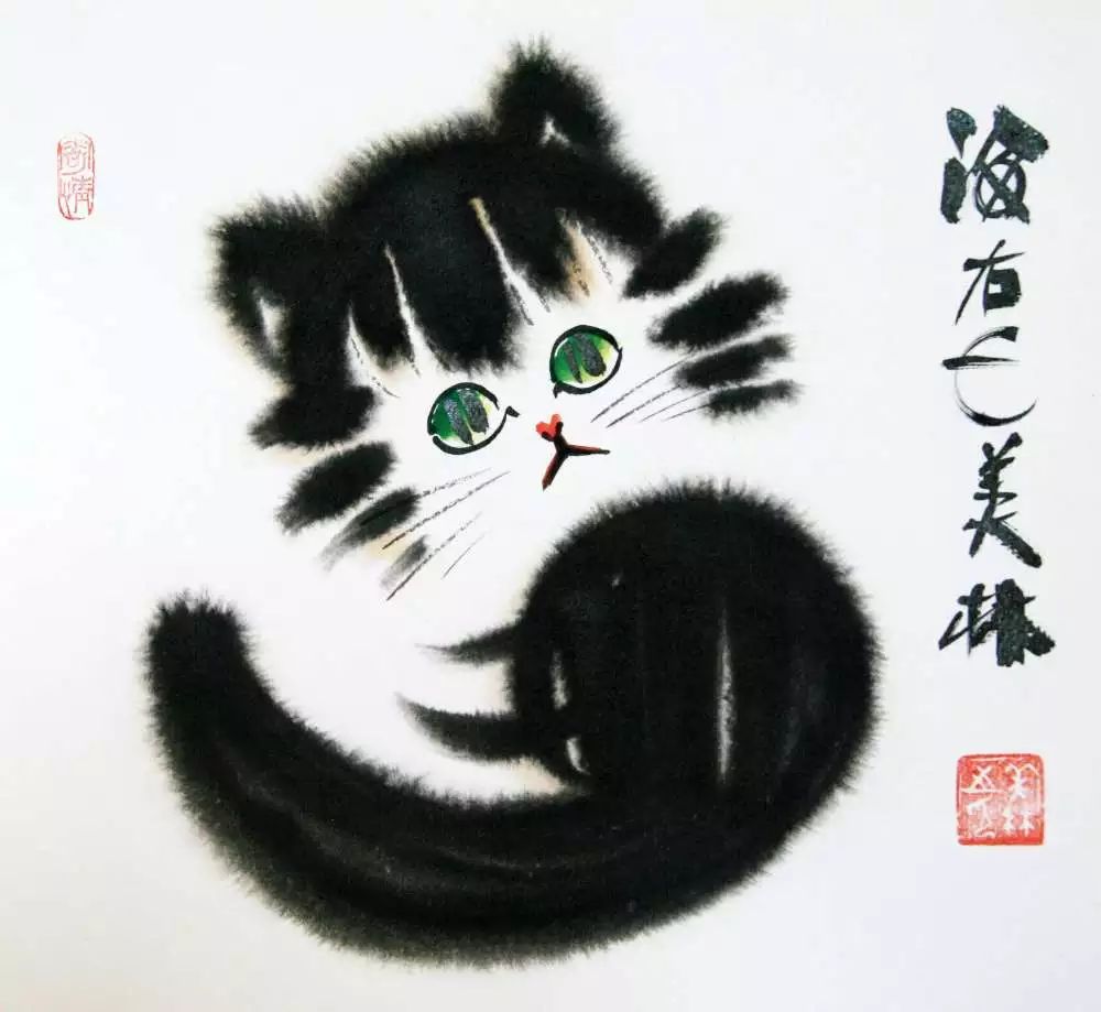 韩美林《猫》 皮纸效果