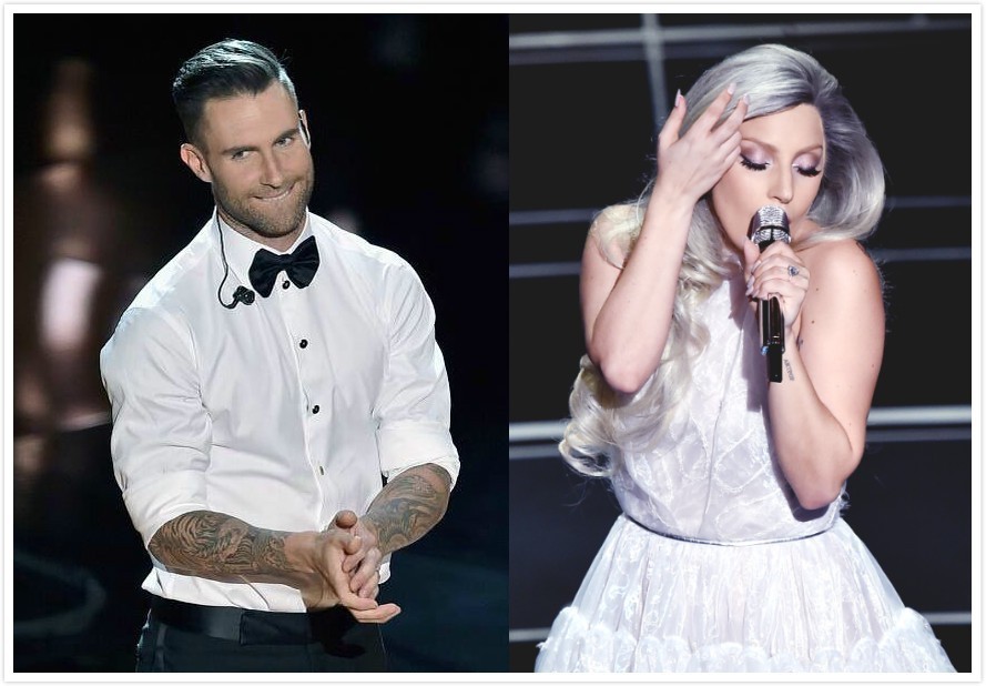 Lady Gaga,Adam Levine现场表演惊艳奥斯卡!