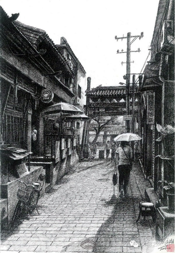 [转载]30张超漂亮的钢笔画，再现失去的北京胡同！