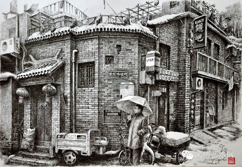 [转载]30张超漂亮的钢笔画，再现失去的北京胡同！