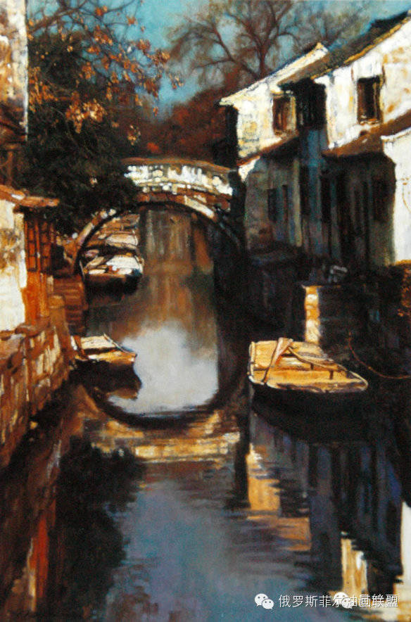 陈逸飞的油画作品-水乡风景- 博客| 文学城