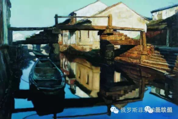 陈逸飞的油画作品-水乡风景- 博客| 文学城