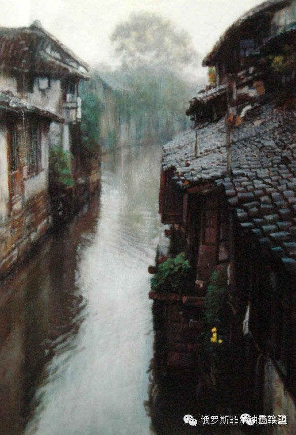 陳逸飛的油畫作品-水鄉風景| www.wenxuecity.com