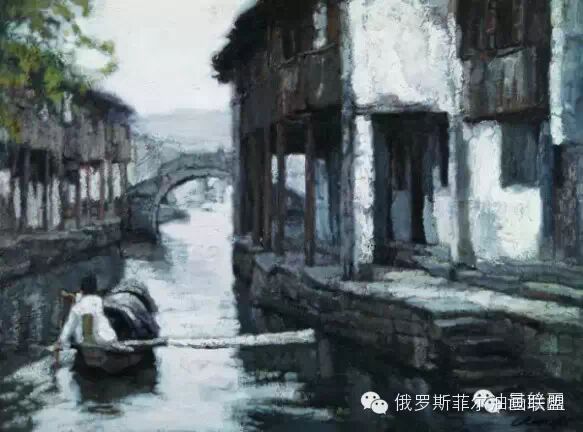 陳逸飛的油畫作品-水鄉風景| www.wenxuecity.com