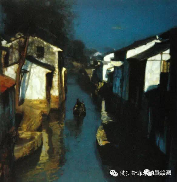 陳逸飛的油畫作品-水鄉風景| www.wenxuecity.com