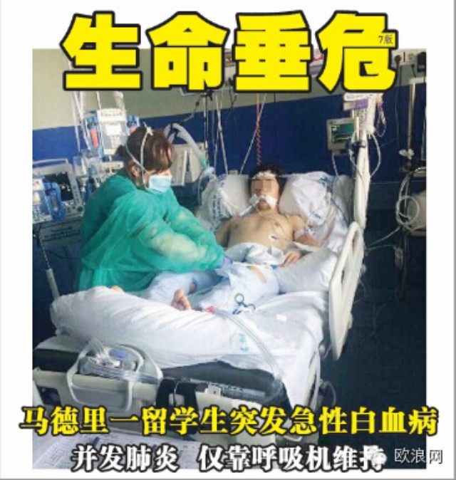 马德里留学生突发白血病后续 亲情、爱心共铸，死神望而怯步