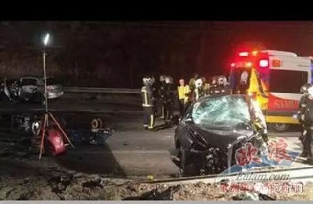 马德里公路严重撞车 三人当场死亡