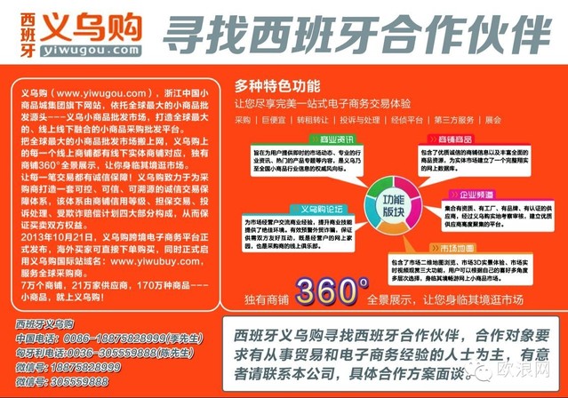 西班牙义乌购 寻找西班牙合作伙伴