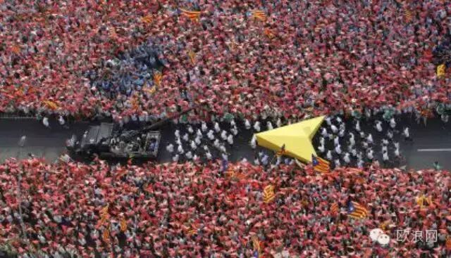 加泰罗尼亚独立日大游行 超过140万人参加