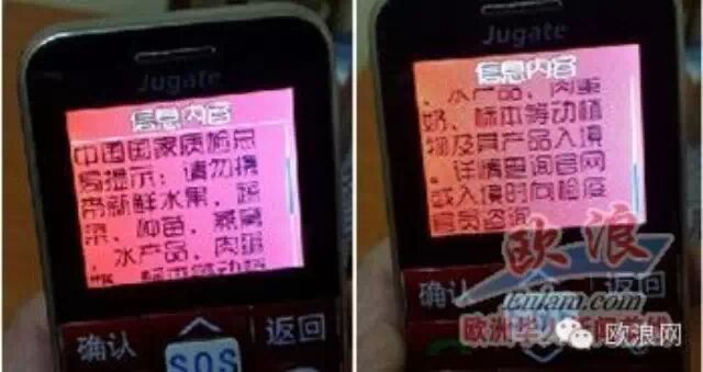 提醒侨胞：西班牙海关同样严查违禁携带物及超量物品