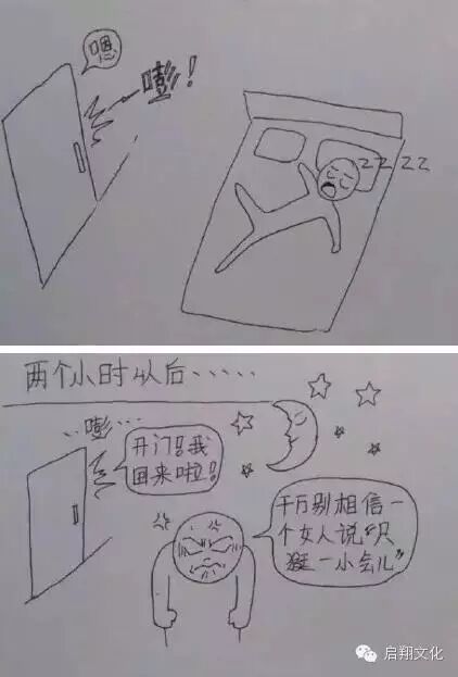 【启翔教育】辛苦而幸福!网友手绘老婆怀孕过程,满满都是爱!-怀孕期