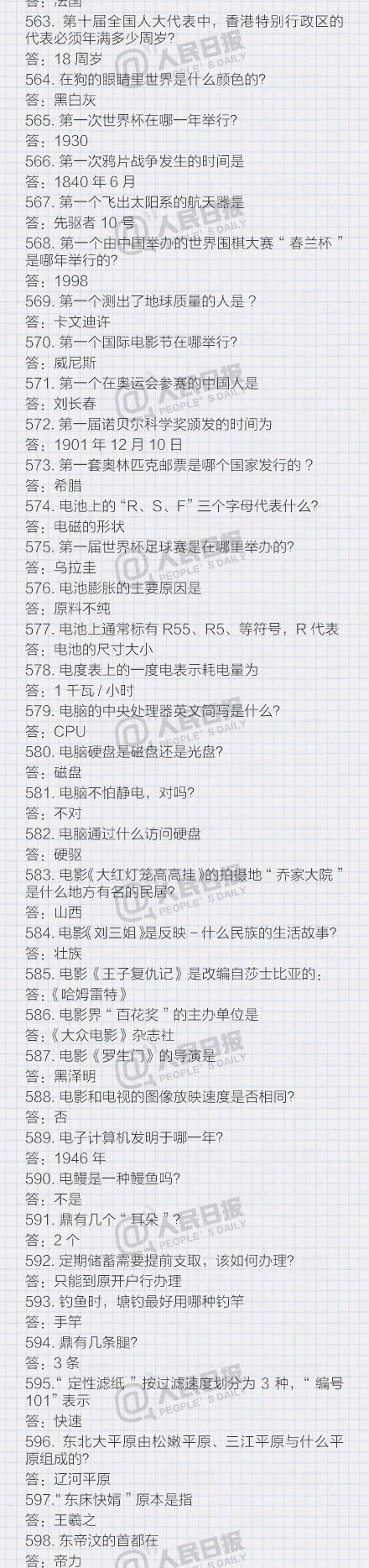 公考常识3000题一（收藏版）