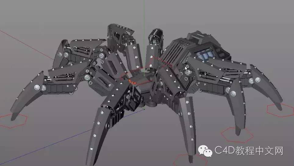 [视频教程] c4d科幻机械蜘蛛建模