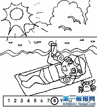 简笔画假日之-海边之旅