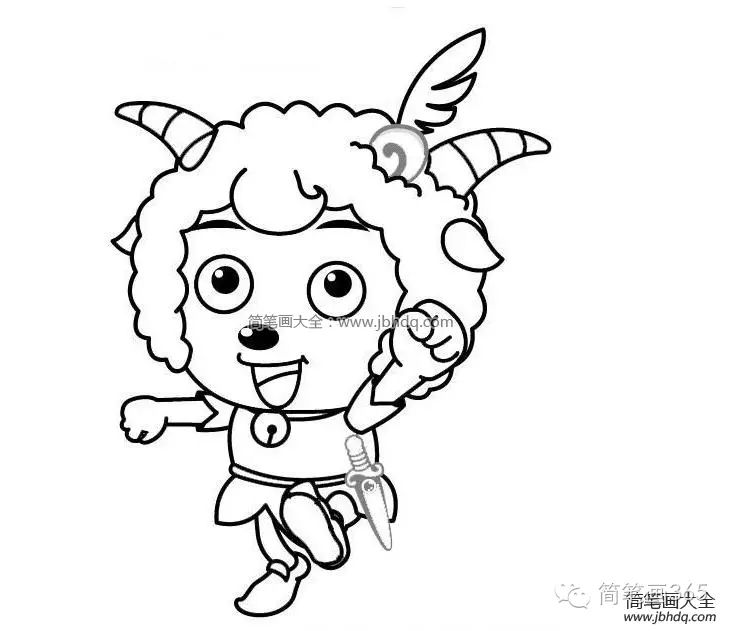 简笔画动画人物之-喜羊羊,美羊羊