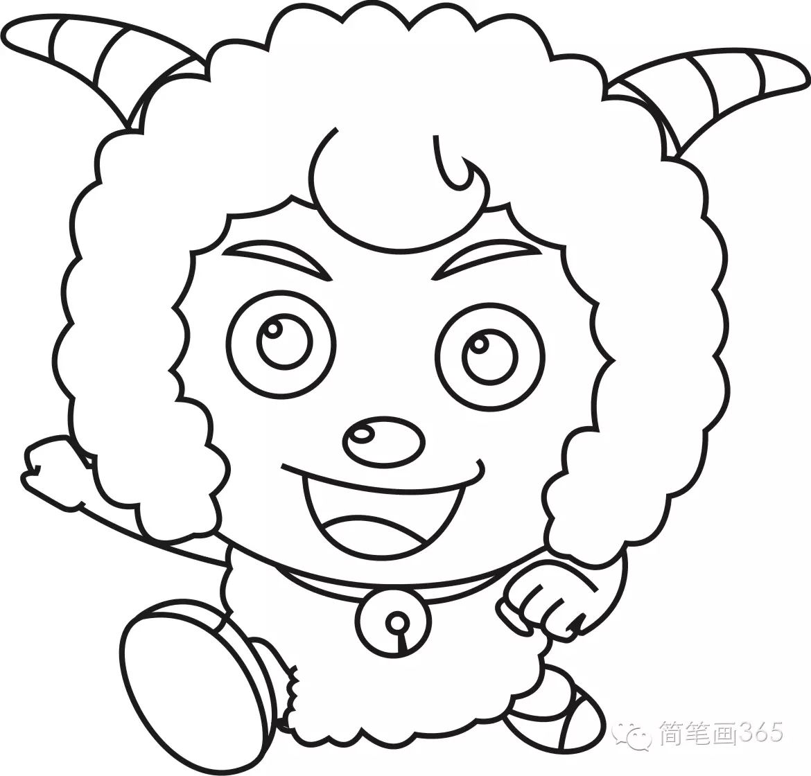 简笔画动画人物之-喜羊羊,美羊羊