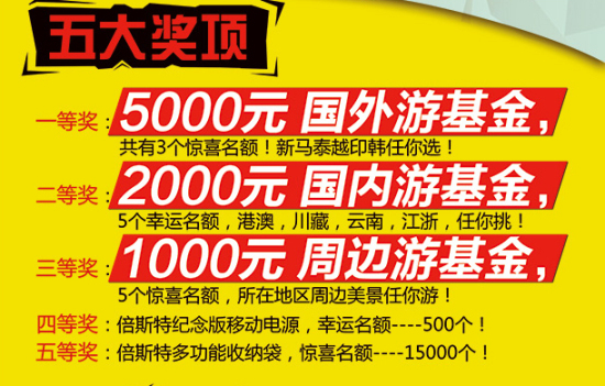 倍斯特國慶“包郵”計劃 給你一場說走就走的旅行