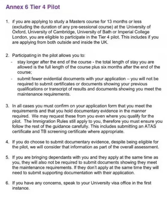英国内政部发布Tier 4 Pilot新政