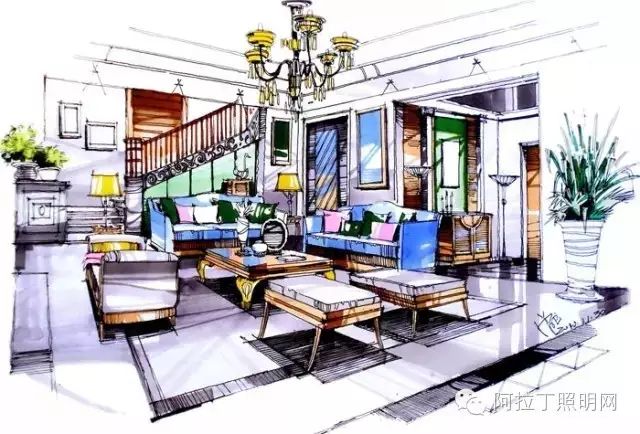 室内设计手绘透视作图方法和表现技巧