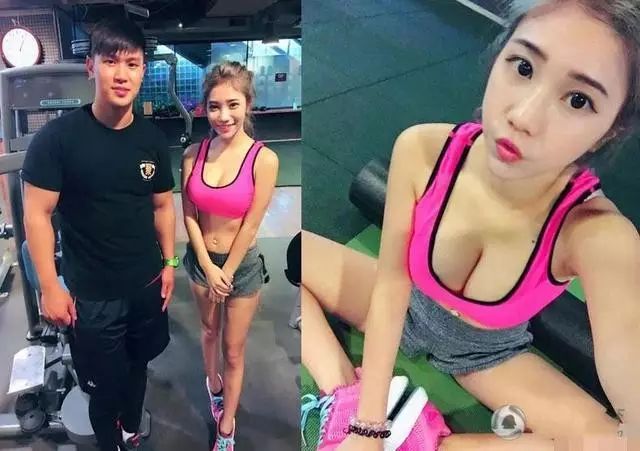 台湾F罩杯乳神网红小林志玲,健身房与男教练互动引遐想