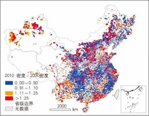 中国人口密度演变趋势