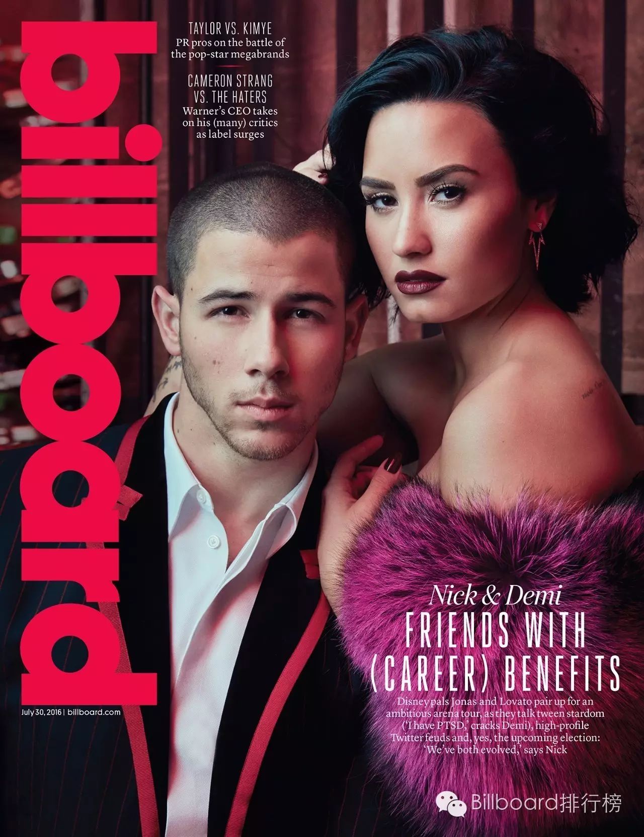 【Billboard封面人物】与Nick Jonas和Demi Lovato的坦诚...